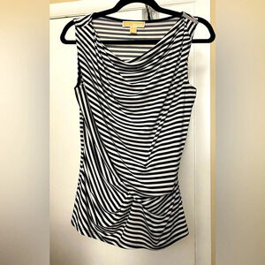 Michael Michael Kors Striped Cowl Neck Draped Sleeveless Top Size XS